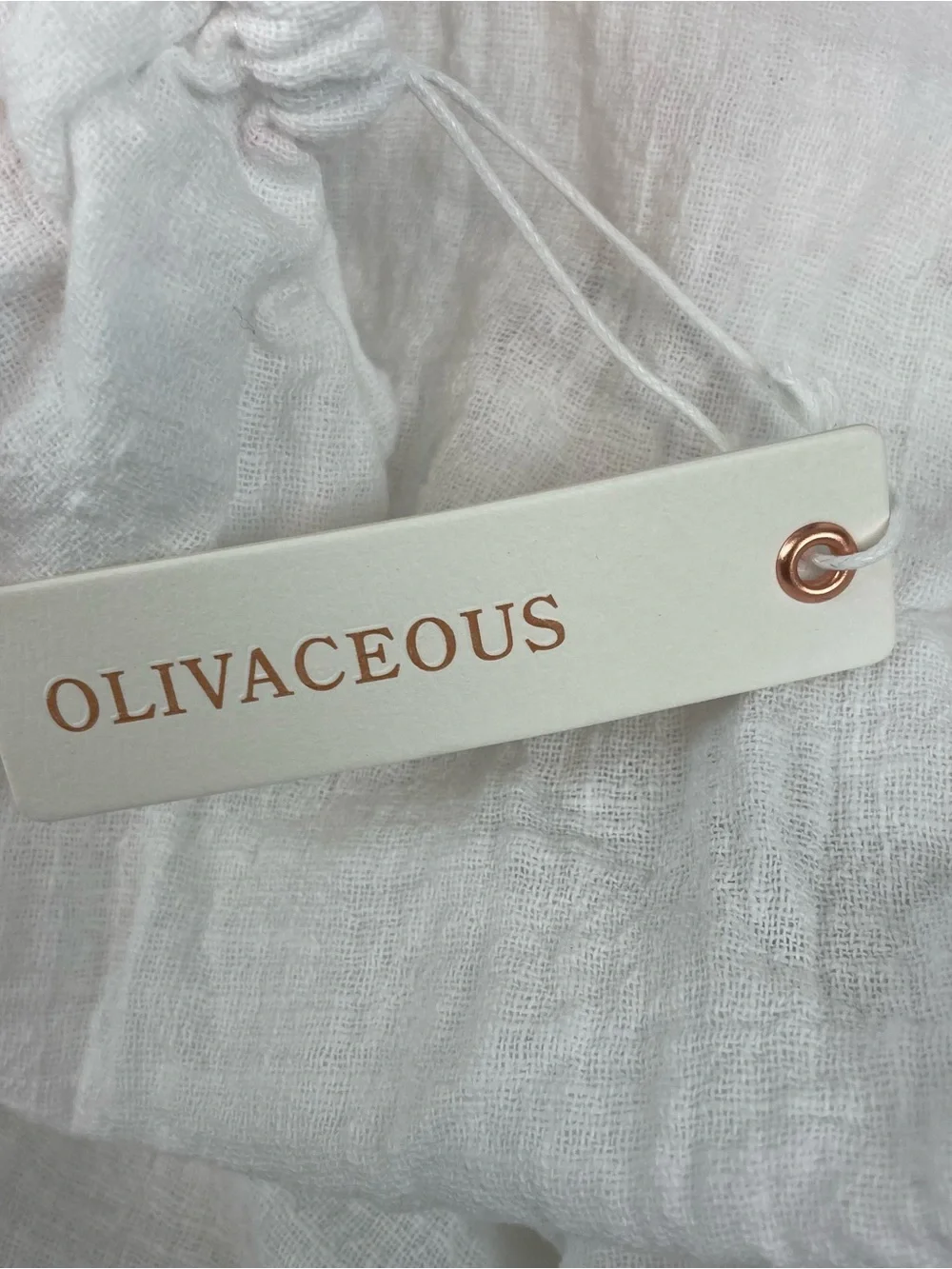 Olivaceous White Cutout Gauze Cotton Maxi Dress with Puff Sleeves S - Picture 10 of 10